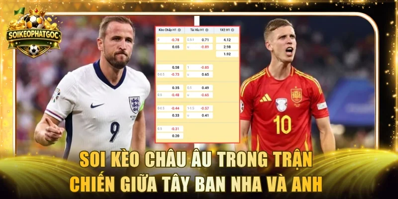 Soi kèo Châu Âu trong trận chiến giữa Tây Ban Nha và Anh